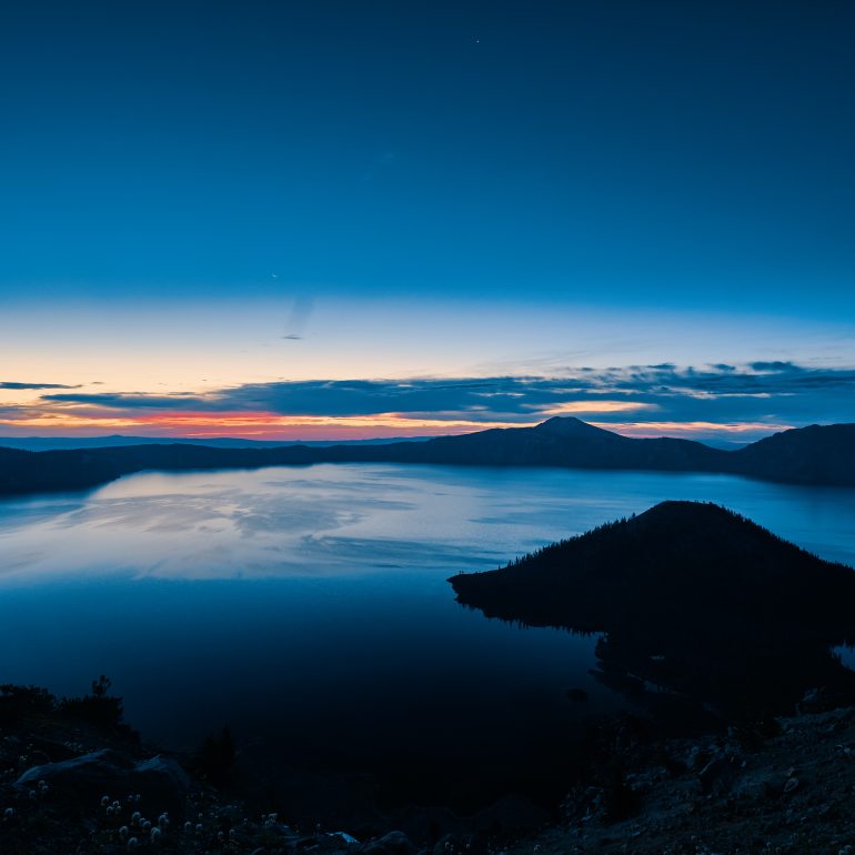 Few minutes before sunrise at Crater Lake