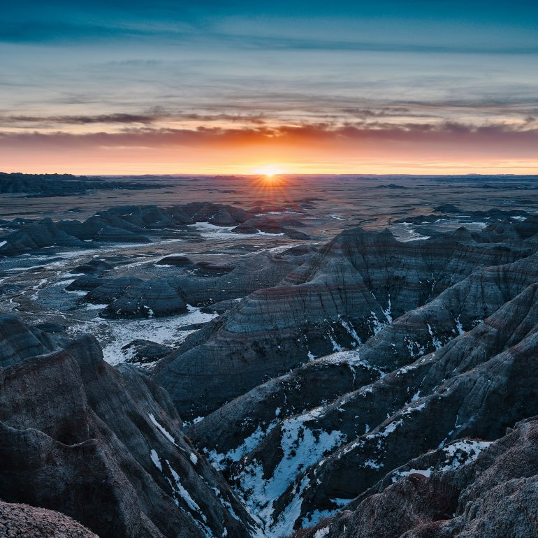 Sun Rise at Big Badlands Overlook