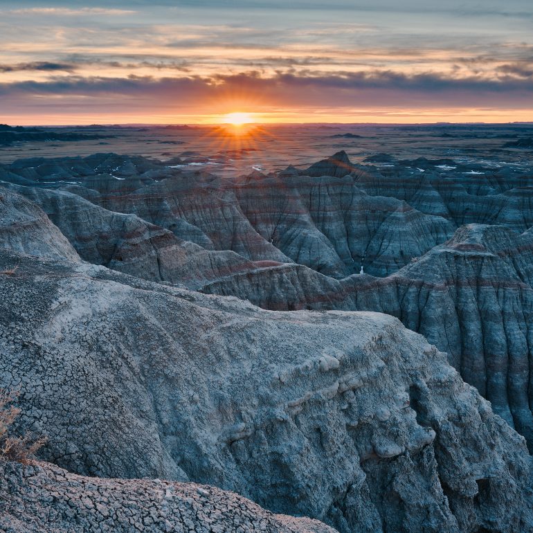 Sun Rise at Big Badlands Overlook