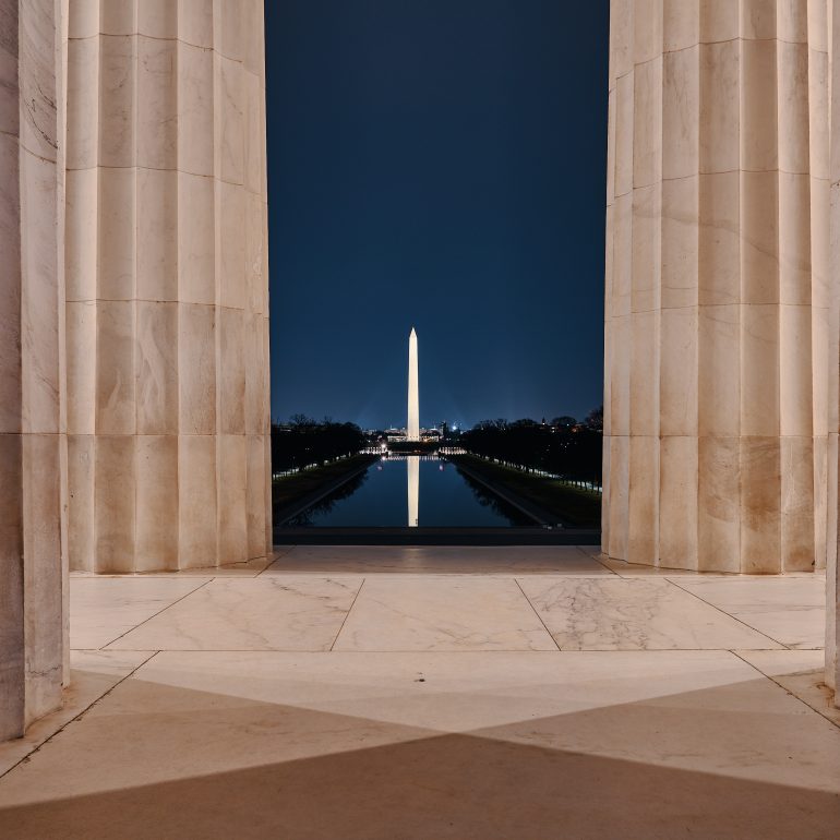 Lincoln Memorial Framing Washington Monument