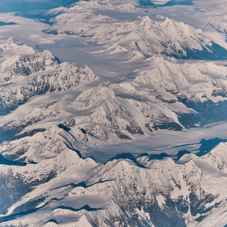 Ice-Capped Rugged Mountains