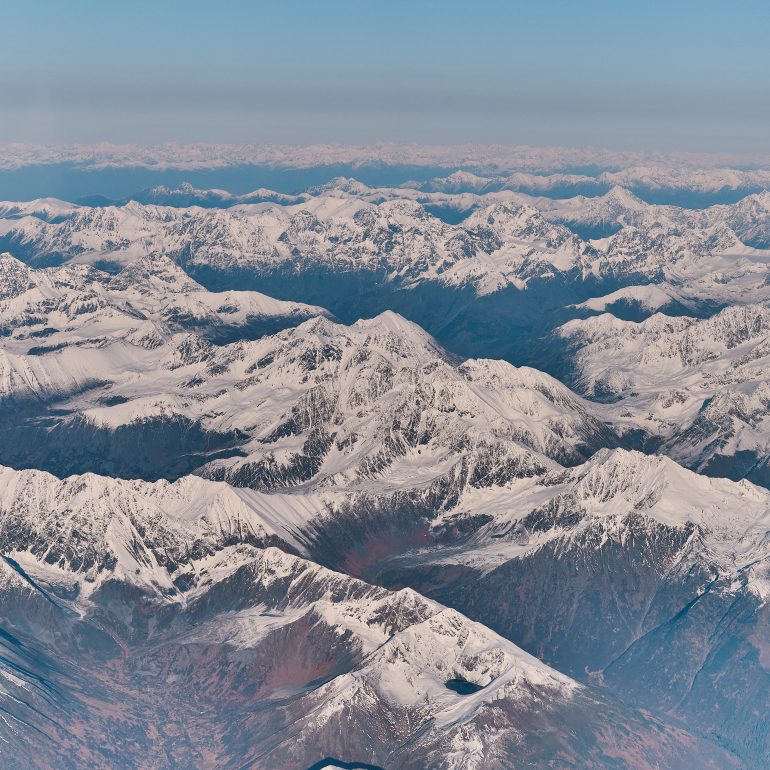 Ice-Capped Rugged Mountains