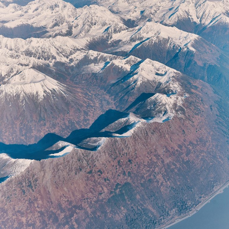 Ice-Capped Rugged Mountains