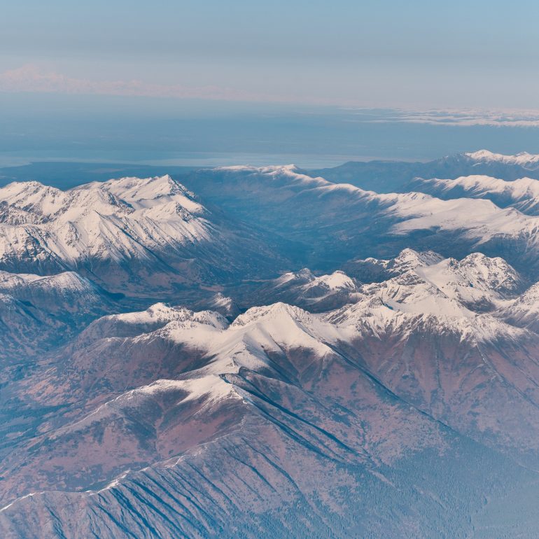 Ice-Capped Rugged Mountains