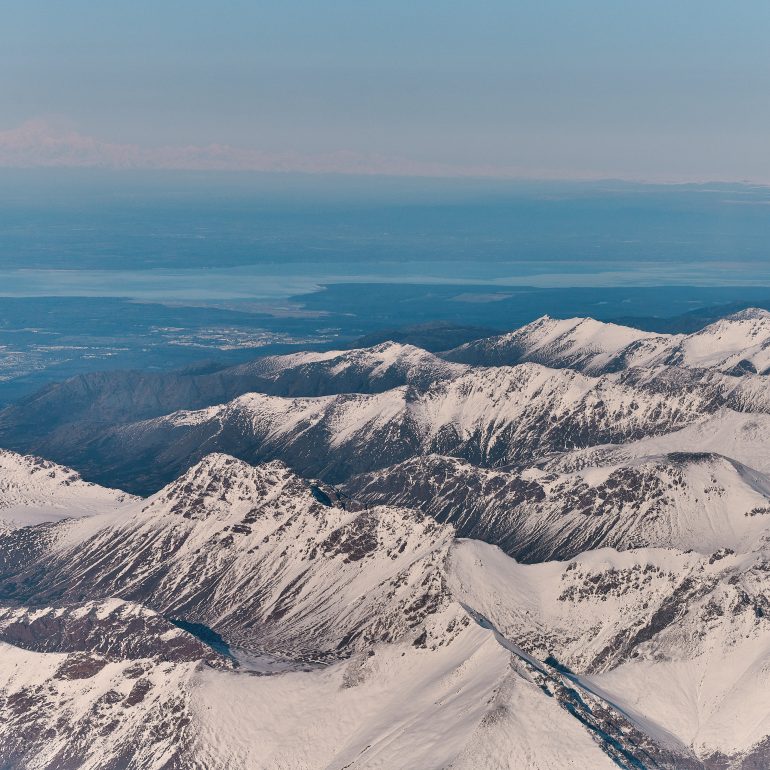 Ice-Capped Rugged Mountains