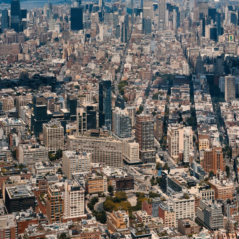 Empire State Building and Mid-Town viewed from One World Observatory