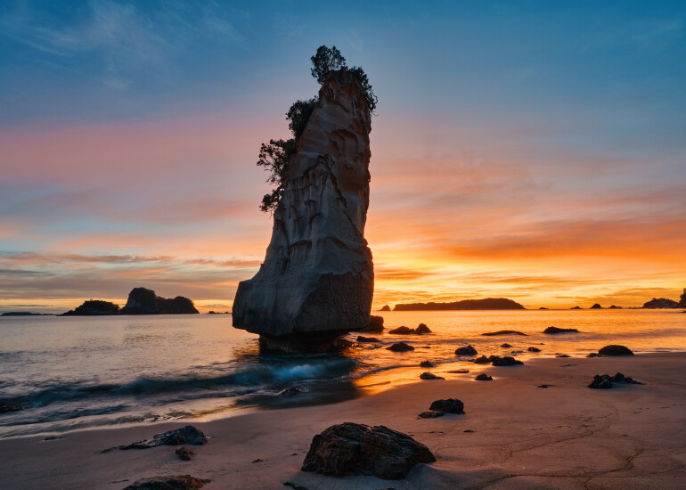 Dawn at Cathedral Cove