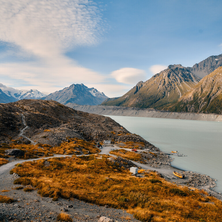 Tasman River with Floating Glaciers